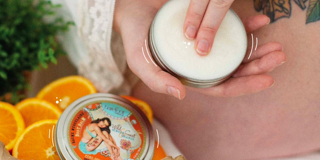 applying barefoot venus product Mother Nature