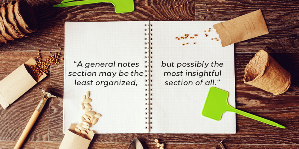 what to track in garden journal mother nature