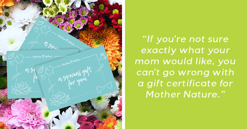 mother's day gift certificate mother nature