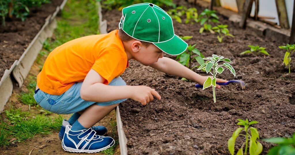 Mother Nature Garden Center - How to get your kids interested in gardening - child working in garden